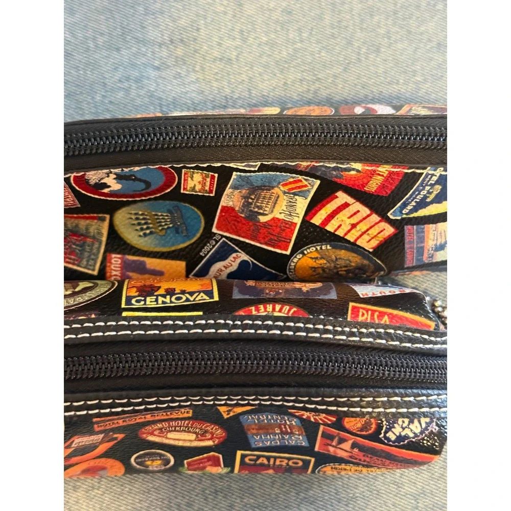 Sydney Love 'Vintage' Travel Hotel Luggage Label Print Wristlet Pouch Keychain 2